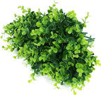 24 Bundles Outdoor Artificial Boxwood Stems Faux Plants Shrubs, Fake UV Resistant Greenery Foliage Spring for Farmhouse, Home, Garden, Office, Patio, Wedding Decor