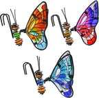 3pcs Butterfly Decorations for Flower Pots, Colorful Metal Hanging Ornaments Plant Decorations Pot Huggers for Garden Yard Fence Outdoor Decor (Butterfly)