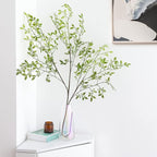 CEWOR Artificial Plants 2PCS 43.3 Inch Green Nandina Tall Plants for Wedding Shop Garden Office Home Décor Greenery Stems Fake Branches for Vase Indoor