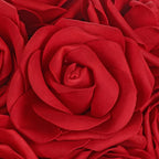 Hollyone 2Pcs Red Roses Artificial Flowers in Vase Small Silk Fake Rose Bouquet Flowers Floral Arrangements with Glass Vase with Faux Water for Home Bathroom Office Table Centerpiece Decorations