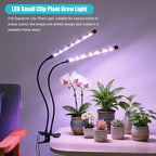 Grow Light for Indoor Plant, Full Spectrum Clip Plant Lamp with Red, Blue, White Light, Plant Growing Light with Adjustable Gooseneck, 4/8/12/18H Timer, 10 Brightness Levels, 3 Lighting Modes, 2 Pack