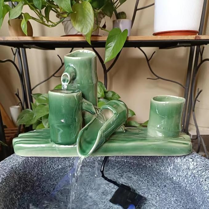 Ceramic Accents Water Fountain & Pump Kit – 14.5 inch DIY Indoor/Outdoor Garden Water Feature kit - Fits 12-19 inch Bowl (not Included) (Medium 14.5 in Size in L)