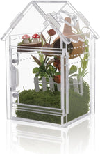 Acrylic Terrarium Kit for Jumping Spiders & Tarantulas - 3.15"x3.15"x5.6" Spider Enclosure with Magnetic Feeding Door & Secure Latch - Ideal Reptile Cage, Praying Mantis Habitat, Bug Terrarium