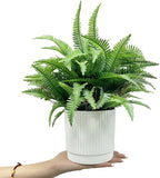 Coferset Small Fake Plant Fern Potted Artificial Plants for Shelf Desk Home Bathroom Farmhouse Room Office Kitchen Farmhouse Coffee Table Decor