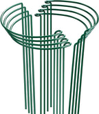 HiGift Peony Cages and Supports 24" H x 10" W, 8 Pack Tall Snake Plant Support Stake Half Round Metal Garden Stake for Indoor and Outdoor Plants, Flower Support Ring Border for Tomato,Hydrangea,Rose