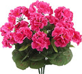 CITYES 3 Pcs Artificial Geraniums Flowers Silk Geraniums for Outdoors UV Resistant Rose Red Artificial Geranium Bush Faux Flowers Plant for Planter Garden Home Decor Patio Vase Table Centerpiece