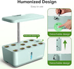 Ahopegarden Indoor Garden Hydroponics Growing System: 10 Pods Plant Germination Kit Herb Vegetable Growth Lamp Countertop with LED Grow Light - Hydrophonic Planter Grower Harvest Lettuce