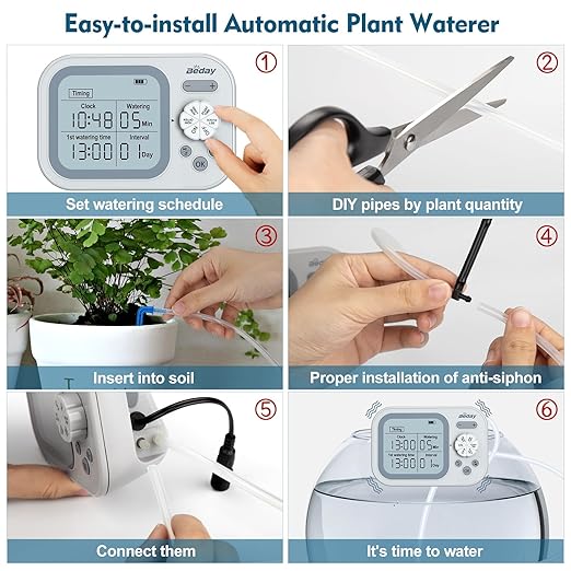 Automatic Plant Waterer Replacement Kit for 15 Potted Plants, Accessories Expansion Set for Auto Drip Irrigation Programmable Self Watering Timer Devices