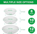 CATIFLIN 24 Pack Clear Plant Saucers - 8, 10, 12 Inch Plastic Plant Trays for Pots, Flower Pot Saucers, Indoor & Outdoor Planter Drip Tray for Water Drainage & Protection