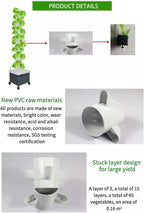 FLTRGO Hydroponics Tower with Light Stand, 45 Holes Aquaponics Grow System, 15 Floors Garden Tower Aeroponics Growing Kit for Herbs, Fruits and Vegetables, Automatic Planting