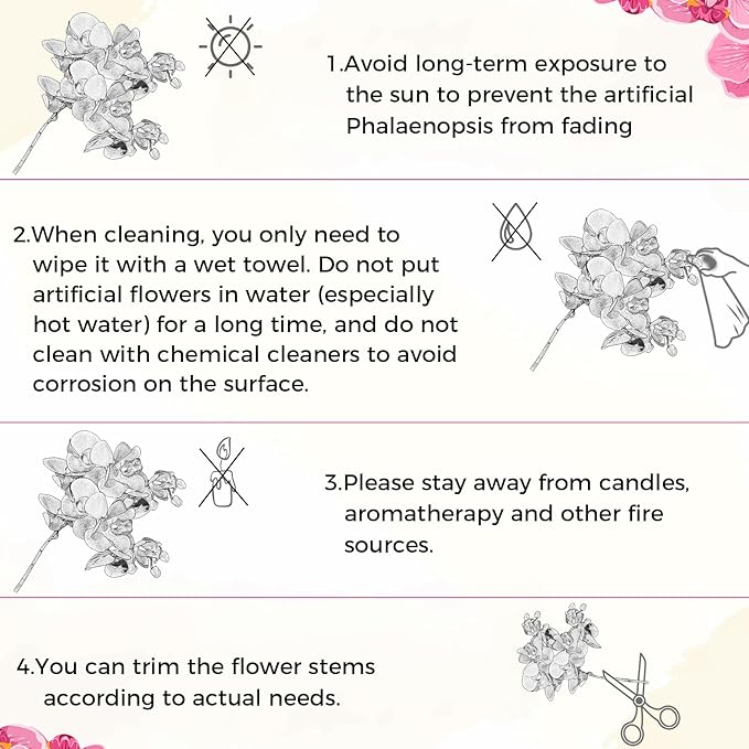 Chuangdi 2 Pcs Artificial Phalaenopsis with Suction Cups Terrarium Plant Decoration Reptile Habitat Plant Decor for Hermit Crab Lizards Geckos Snake (White Leopard Print,Dark Pink,Deeply Exquisite)