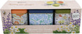 BUZZY Seeds Herbal Tea Garden Grow Kit – 3 Square Tin Planters with Lavender, Chamomile & Lemon Balm Seeds, Easy Indoor Herb Starter, Relaxing Gardening Gift Set