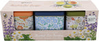 BUZZY Seeds Herbal Tea Garden Grow Kit – 3 Square Tin Planters with Lavender, Chamomile & Lemon Balm Seeds, Easy Indoor Herb Starter, Relaxing Gardening Gift Set