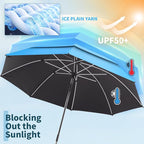 2 Pack 48.6" Double Canopy Umbrella with Clamp, UPF50+ Beach Chair Umbrella with clip, 360°Adjustable Portable Outdoor Shade, Patio Chairs, Golf Carts,Camping(Not Include Chair)