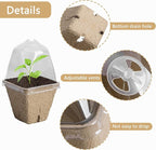 PURPLE STAR 1N 20 Pcs Biodegradable Nursery Pots with Humidity Dome- 2.3 Inch Square Seeding Starter Pot for Planting- Peat Pots for Seedlings Garden Vegetable Flower Germination