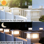Dynaming 4x4 Solar Post Cap Lights Outdoor with 2 Color Modes, Fence Post Solar Lights White Shell Fit for 4x4 Vinyl/Wooden Posts, High Brightness LED Lighting Decor for Garden Deck Patio, 6 Pack