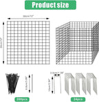 Eunika 8 Pack Round Plant Protector from Animals,24 Pcs 12" x 12" Metal Mesh to Keep Animals Out Wire Plant Protectors for Rabbits Chicken Duck Barricades for Garden Vegetable Flowers Protection