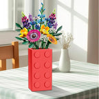 Vase for Lego 10347 10280 10328 Flowers, for Lego Flower Bouquet Building Set,Display Stand for LegoRoses Cherry Blossom Sunflower Tulips Daffodils Lotus-Gift for Lego Flowers Lover(vase only)-Red