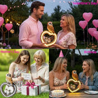 Solar Garden Owl Statue with Love Heart Light, Gifts for Women Mom Grandma, Outdoor Decor for Yard Art Lawn Ornaments Porch Patio Balcony