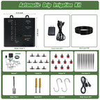 Automatic Watering System for Indoor Plants, DIY Drip Irrigation Kit with Timer for Potted Plants,Self Watering Device for Garden, Greenhouse & Vacation Plant Care (10 pots, Adjustable dripper)