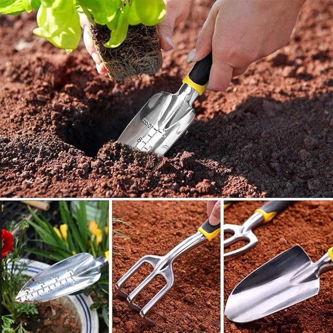 3PCS Mini Garden Tools Sets Durable Gardening Hand Tool Ergonomic & Rust Resistant for Women Kid Men Gardener