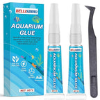 Aquarium Glue, Clear Reef Adhesive for Plants and Rocks, Moss, Coral, Stone, Wood, Plant, Suitable for Freshwater and Saltwater Aquascape, 5g*2pcs