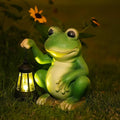 Glowing Garden Frog Outdoor Decor Cute Animal Outdoor Statue for Yard Patio Ornaments, Solar Frog Garden Decor for Birthday Housewarming Gifts for Woman, Mom, Grandma