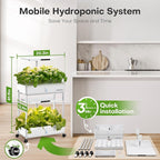 Ahopegarden Hydroponics Growing System Indoor Garden, 44 Pods Plant Herb Garden Germination Kit with LED Grow Light, 20L Double-Layer Large Capacity Hydrophonic Planter Grower for Vegetable Fruit