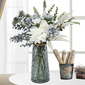 Leftover Fake Flowers in Vase,Faux Flowers in Vase,Table Centerpieces for Dining Room,Flower Centerpieces for Tables,Artificial Flowers,Kitchen Decor,Coffee Table Decor