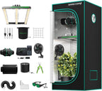 MARS HYDRO 3x3 Smart Grow Tent Kit Complete System with WiFi-Integrated Controller 43,150W FC-E1500 Dimmable Grow Light,32" x 32" x 63" 1680D High Reflective Mylar,4inch Automatic Ventilation Kit