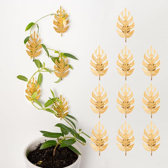 15 Pack Money Plant Clips for Wall - Indoor Pothos Plant Support Clips for Climbing Vines and Orchids, Ideal for Wall Gardening & Plant Training, Durable Leaf Shape Design