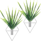 Canlierr 2 Pieces Wall Decor Hanging Planters with Artificial Plants Metal Hanging Vase Indoor Plants Holder Modern Boho Wall Art for Bathroom Bedroom Living Room Decor(Silver,Boston Fern)