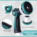25FT Garden Hose, 304 Stainless Steel Water Hose, Flexible with a 10-Mode Nozzle Sprayer, No Kink, Lightweight, Puncture Proof, Ideal for Indoor & Outdoor Light Use, 5/8'' Outside Diameter