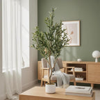 4FT Artificial Olive Tree in Pot, Tall Fake Floor Plants Faux Olive Tree with Silk Leaves & 20 Fruits, Decorative Evergreen Artificial Plants Indoor for Home Front Door Office Decor