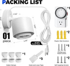 Barrina TR40a Track LED Grow Lights for Indoor Plants, 15°-60° Adjustable Beam Angle, 40W 4000K Wall Mounted Plant Light, Full Spectrum Ceiling LED Growing Lamps with Timer, White Cover, 1-Pack