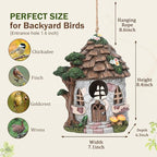 Yinns Resin Bird House for Outside, Birdhouses for Outdoors Wild Bird Nesting, Decorative Stone Bird Houses for Yard Garden Decor, Water Proof