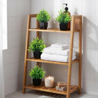 CEWOR Fake Plants 4 Packs Small Artificial Greenery Plants Mini Black Bathroom Accessories Decorations for Desk Bathroom Office Home Room Kitchen Table Decor Indoor
