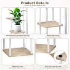 5 Tier Plant Stand Indoor, Thickened Metal Wood Corner Plant Shelf Stands for Multiple Plants, Indoor Tall Plants Stand Tiered Flower Holder for Living Room Patio Garden Balcony(White+Oak)