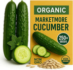 250+ Organic Marketmore Cucumber Seeds – Premium Heirloom Seeds – Perfect for Gardens, Raised Beds & Containers – Crisp, Delicious & Non-GMO – USA Grown (Cucumis sativus)