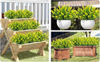 obbsie 36 Bundles Artificial Plants Outdoor, 18.2" UV Resistant Faux Monkey Grass Greenery Stems No Fade Faux Plastic Flowers Shrubs for Home Weddings Garden Porch Front Patio Office Decor - Yellow