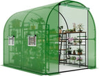 GarveeLife 8.2x6.6x6.6 ft Premium Greenhouse for Outdoors,Upgraded Portable Walk-in Heavy Duty Frame Large Garden Plant Hot Outside Hoop House,Green