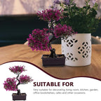 Cabilock Artificial Bonsai Tree, Fake Potted Bonsai Plants Decoration, Desktop Realistic Welcoming Pine Ornament for Home Office Entryway Chests Decor, Red (Purple)