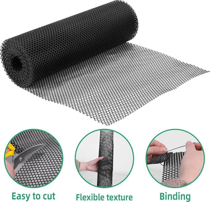 Mesh Tree Guard Trunk Protectors, Plastic Fence Rolling Flower Net Poultry Garden Fence Chicken Fence Protection for Floral Arrangements, Poultry, Animal Barrier, Gardening (White, 19.6 * 1.3 FT)