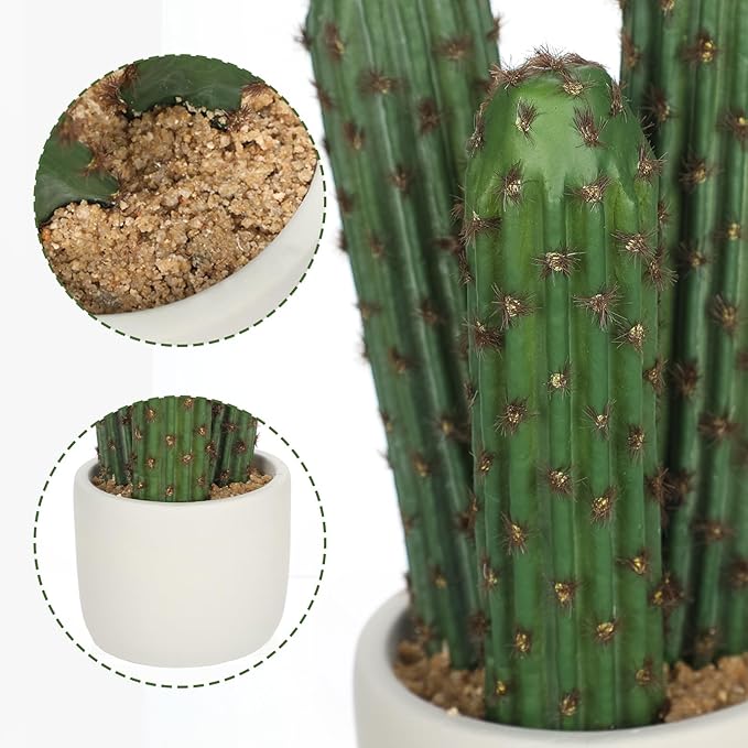 DILATATA 9.8” Small Fake Cactus Plant Potted Cactus 'Saguaro ' Faux Cacti Plants Artificial Cactus for Home Garden Office Decor Housewarming Gifts Fake Cacti