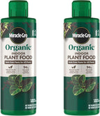 Miracle-Gro Organic Indoor Plant Food, Liquid Plant Food for Houseplants, Flowers, Vegetables, and Herbs, 1-0.5-1 NPK, 8 fl. oz., 2-Pack