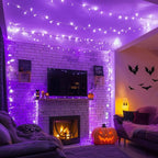 JMEXSUSS 400 LED Purple Christmas Lights Indoor Outdoor, 132 ft String Lights Plug in with Remote, 8 Modes Purple Christmas Tree Lights for Garden Patio Party Christmas Decoration (Pack of 2)