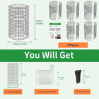 5 Pack Plant Protector from Animals, 24x12 Inches Wire Plant Protector, Plant Cages to Keep Animals Out