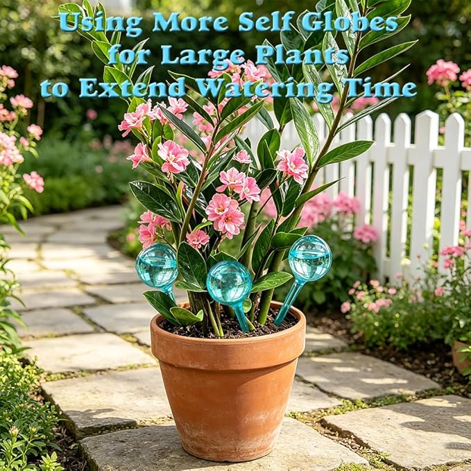 Plant Self Watering Globe, Small 6pcs Plant Watering Stakes Automatic Plant Watering Bulb System Spikes, Flower Automatic Watering Device, Garden Self Waterer for Indoor Outdoor Plant