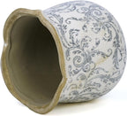 Dosayes Rustic Ceramic Planter, 6 Inch Tuscan Vintage Flower Pot with Drainage, Farmhouse Garden Pot for Indoor Plants, Kitchen & Garden Tuscan Decor, Plant Lover Gift (Grey)