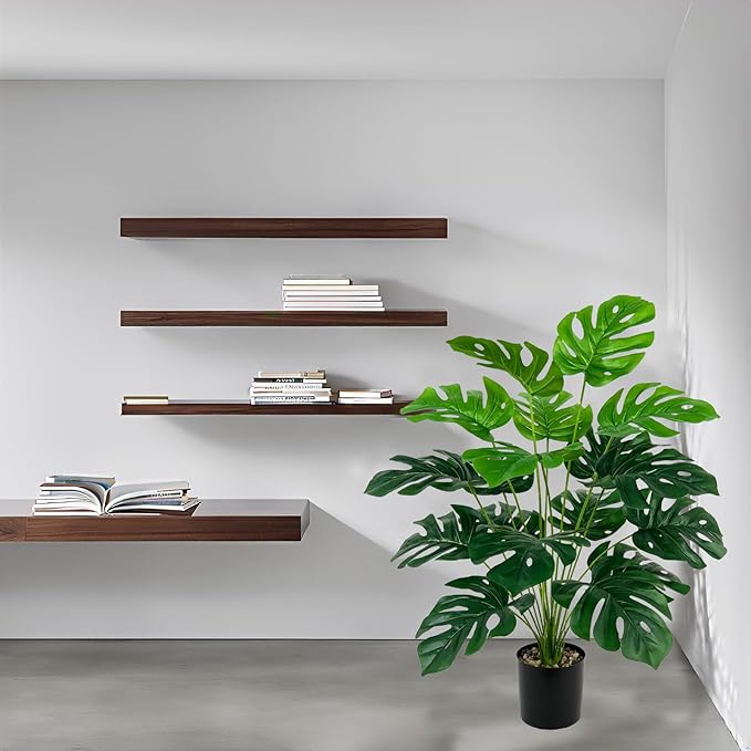 28" Artificial Monstera Faux Plant, Large Tall Indoor/Outdoor Floor Décor